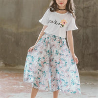 2-piece T-shirt & Tropical Skirts for Girl - PrettyKid