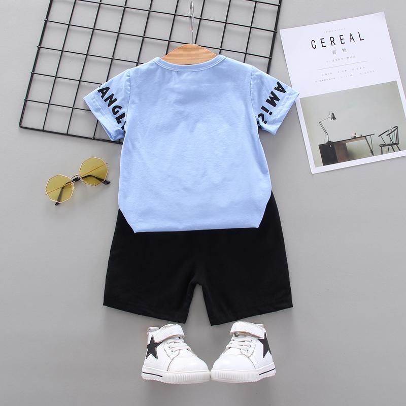 Toddler Boy Tie T-shirt & Letter Shorts Wholesale Children's Clothing - PrettyKid