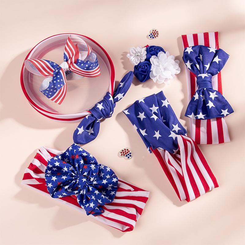 3 pieces Independence Day Bow Headband - PrettyKid