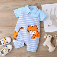 Baby Animal Pattern Summer Bodysuit - PrettyKid