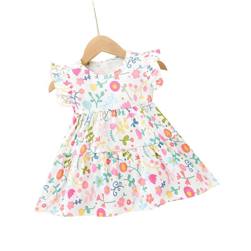 Baby Girl Ruffle Armhole Floral Dress - PrettyKid