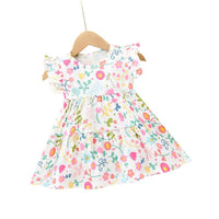 Baby Girl Ruffle Armhole Floral Dress - PrettyKid