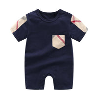 High Quality Cotton Classic Plaid Short-sleeve Bodysuit Children's clothing wholesale - PrettyKid