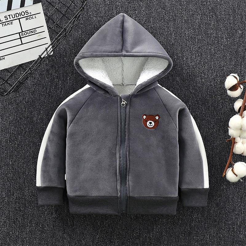 Bear Pattern Fleece-lined Jacket for Children Boy - PrettyKid