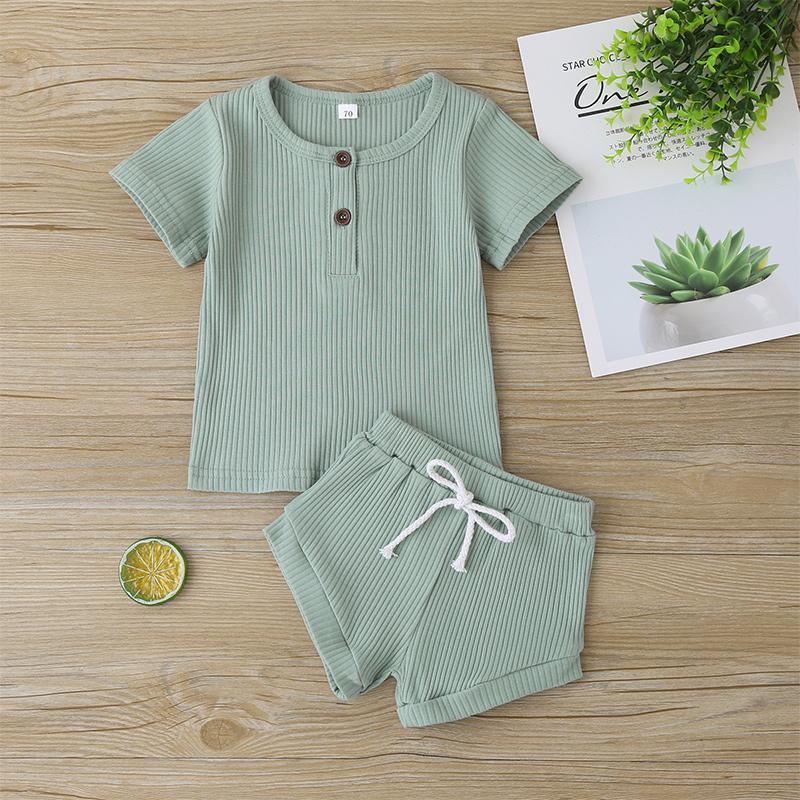 2-piece Solid T-shirt & Shorts for Baby - PrettyKid