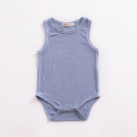 Solid Sleeveless Knitted Bodysuit Wholesale children's clothing - PrettyKid