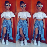Toddler Girl Ruffle Collar Top & Long Skirt - PrettyKid