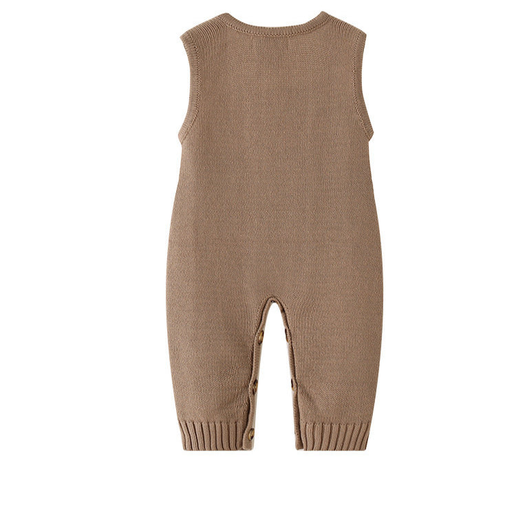 Baby Plaid Sleeveless Knitted Suspender Jumpsuit Wholesale Baby Clothing - PrettyKid