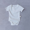0-12M Baby Bodysuit Solid Color Ribbed Shorts Sleeve Wholesale Baby Clothes - PrettyKid