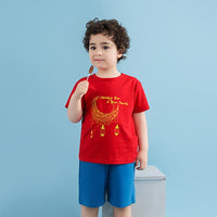 Toddler Boy 2pcs Star Moon Pattern T-shirt & Shorts Children's Clothing - PrettyKid