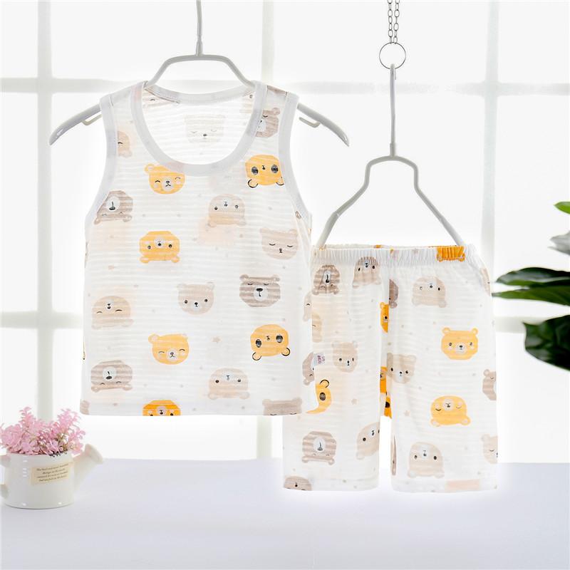 Toddler Boy Bear Patten Print Pajamas Sets - PrettyKid