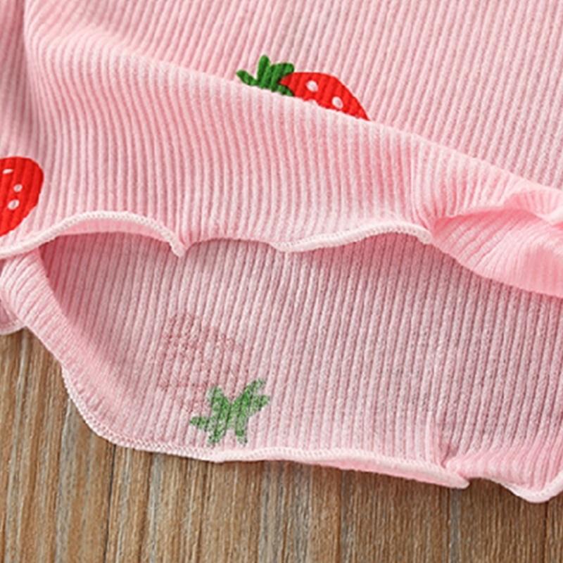 Toddler Girl Strawberry Pattern Summer Cami & Shorts Wholesale Children's Clothing - PrettyKid