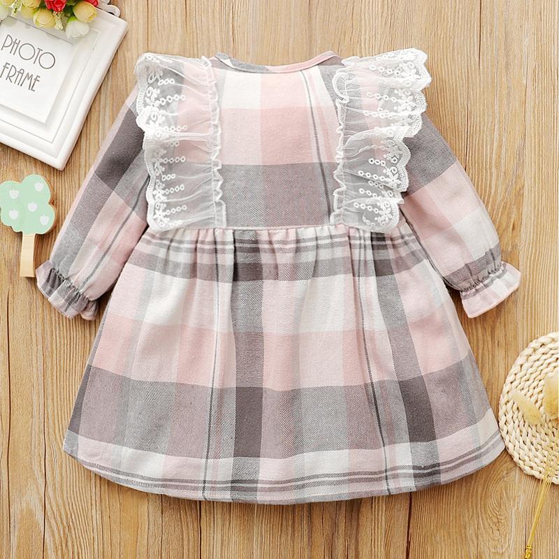 Baby Girl Plaid Pattern Dress Children's Clothing - PrettyKid