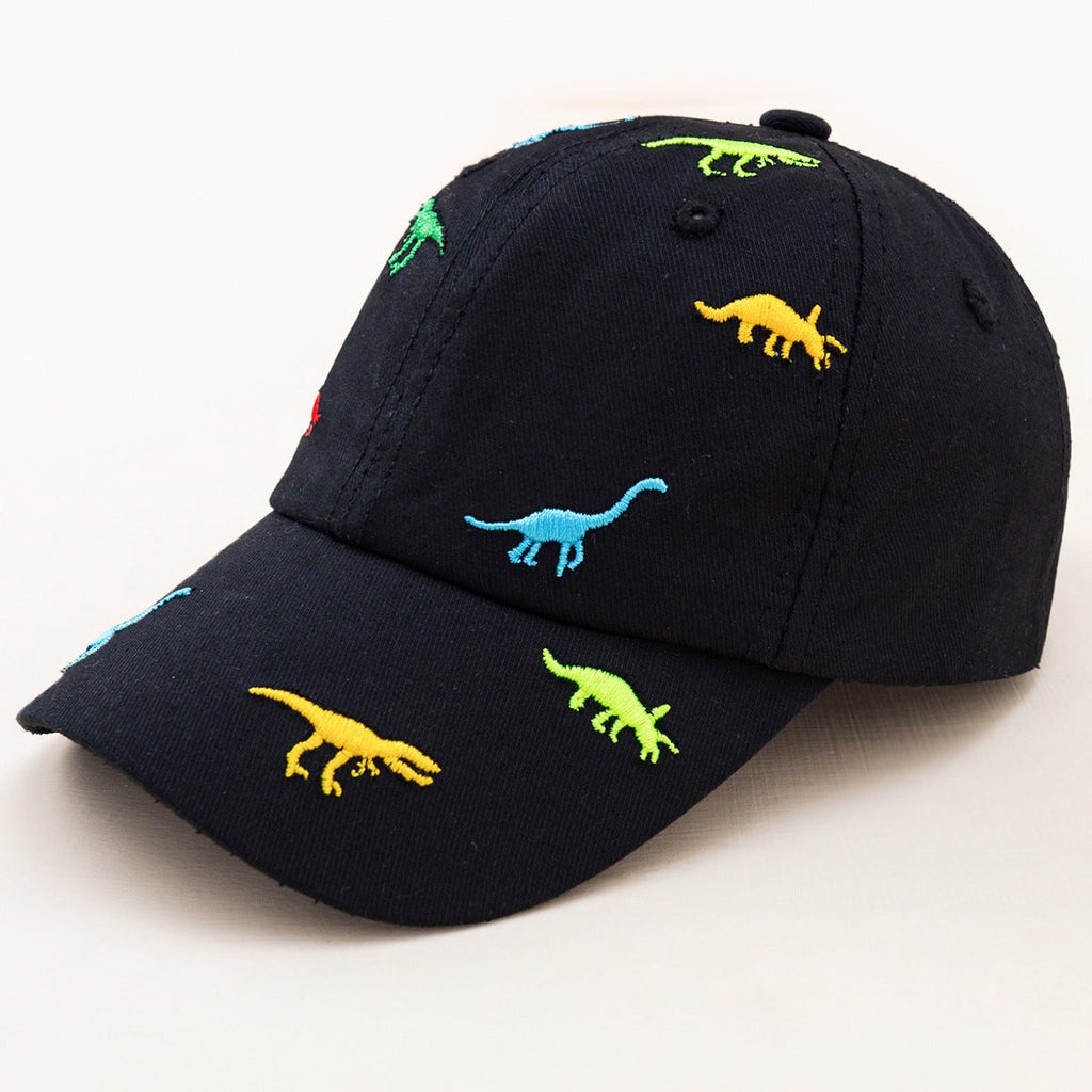 6M-3Y Toddler Girls & Boys Embroidered Dinosaur Baseball Caps - PrettyKid