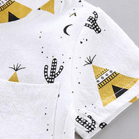 Pyramid Print Short-sleeve Shirt and Pants Set (No shoes) Wholesale children's clothing - PrettyKid