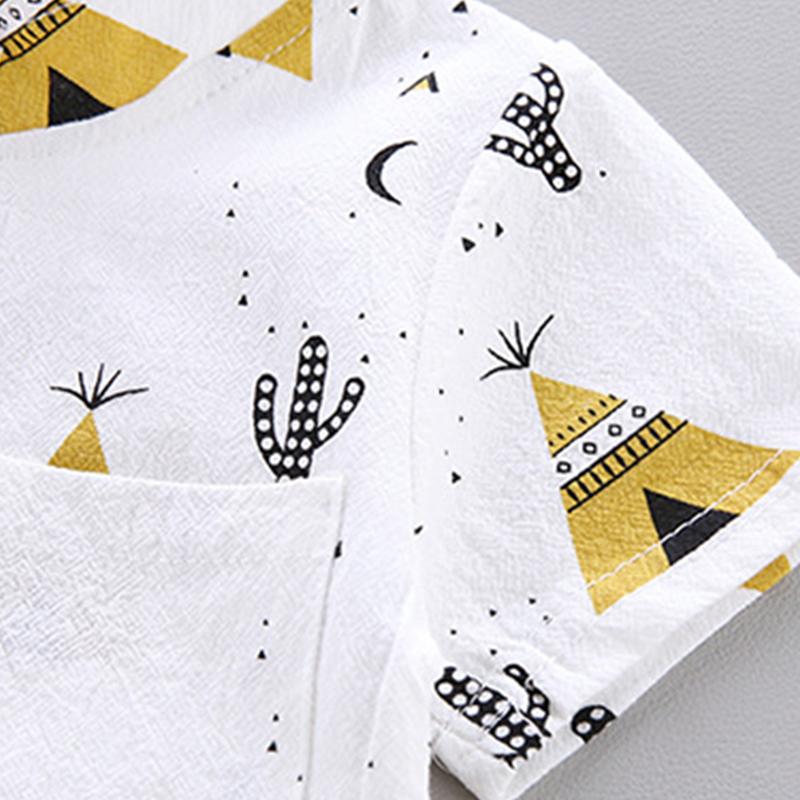Pyramid Print Short-sleeve Shirt and Pants Set (No shoes) Wholesale children's clothing - PrettyKid