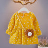 2-piece Floral Pattern Long Sleeve Dress & Packet for Toddler Girl Children's Clothing - PrettyKid