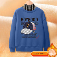 Fleece-lined Turtleneck Sweatshirt for Boy - PrettyKid