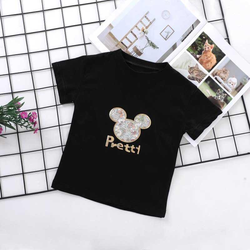 Grow Girl Mickey Mouse Pattern T-shirt - PrettyKid