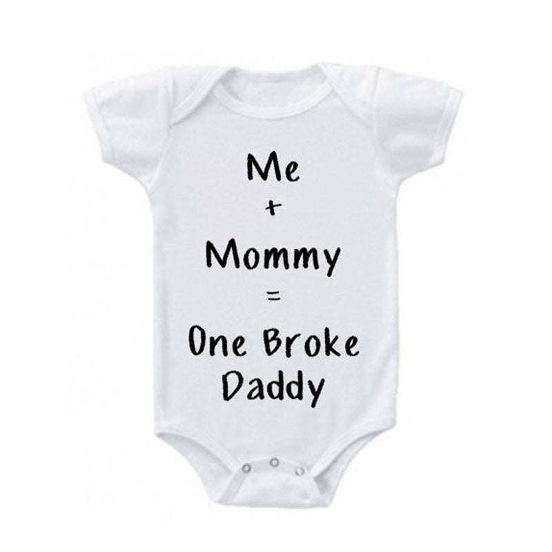 0-6M Newborn Letter Print Shorts-Sleeve Bodysuit Wholesale Baby Clothing - PrettyKid