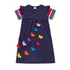3-8Y Kid Girls Butterfly Pocket Rainbow Sleeve Dress Wholesale Kids Boutique Clothing - PrettyKid