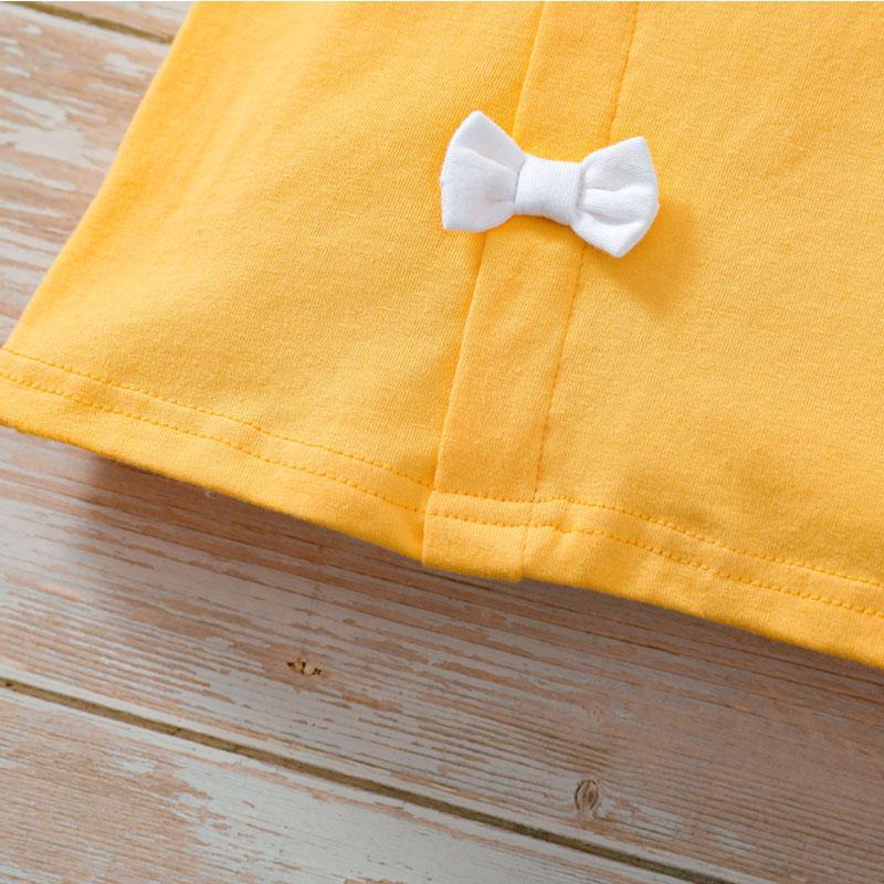 Baby Girl Ruffle Collar Bowknot Decor Dress - PrettyKid