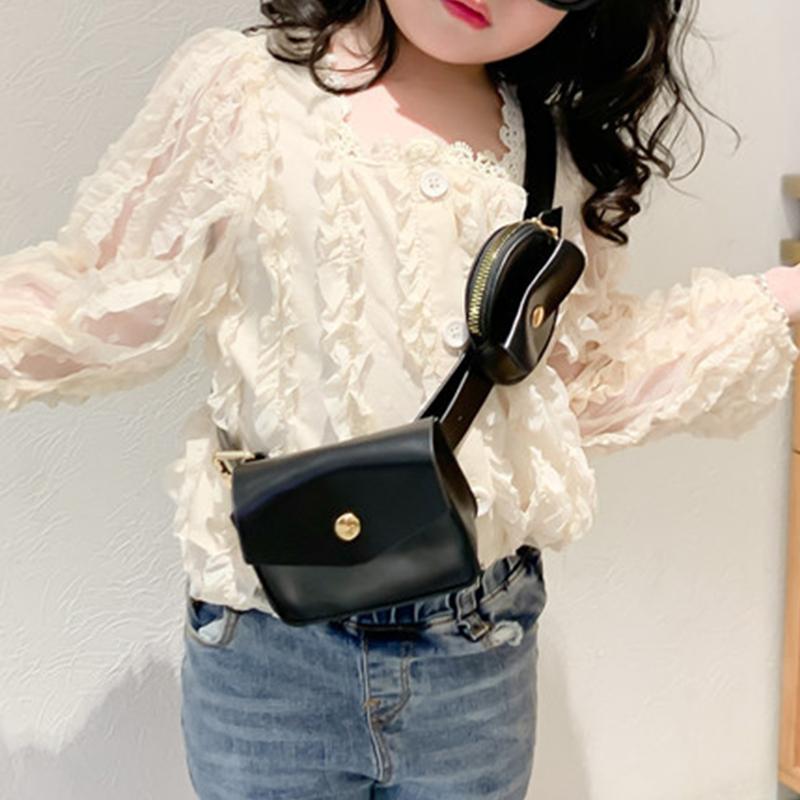 2021 Solid Color Two-piece Girl Waist Bag Crossbody Bag Children's Clothing - PrettyKid