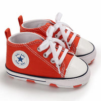 Baby/Toddler 's Orange Dotted Canvas Shoes Children's clothing wholesale - PrettyKid