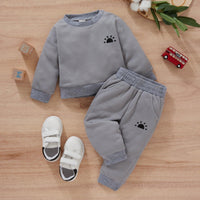 Boys' Waffle Long Sleeve Sweater Pants Two Piece Set - PrettyKid