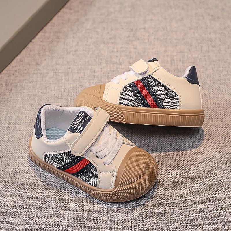 trendy kids wholesale clothing Toddler Boy Letter Pattern Velcro Canvas Shoes Wholesale - PrettyKid