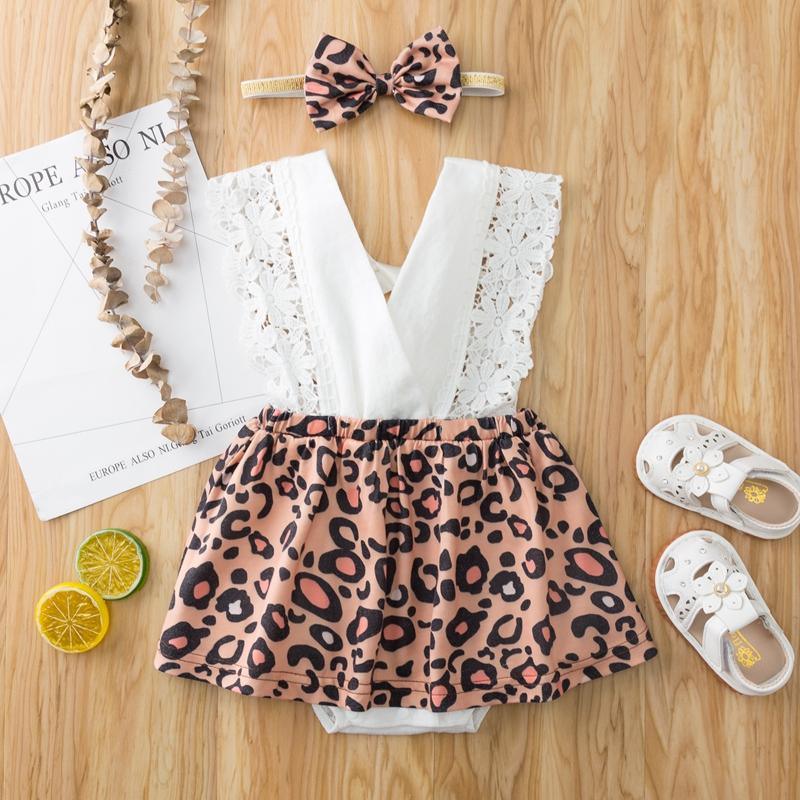 2-piece Leopard Bodysuit & Headband for Baby Girl - PrettyKid