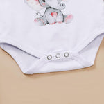 Baby Elephant Pattern Bodysuit - PrettyKid