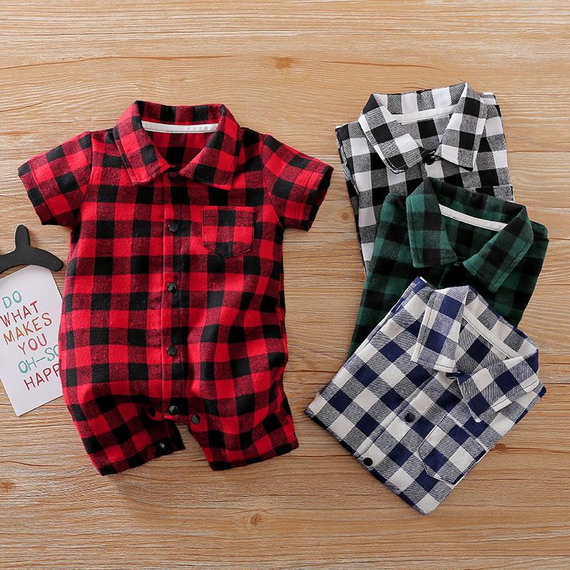 Plaid Bodysuit for Baby Boy Wholesale children's clothing - PrettyKid