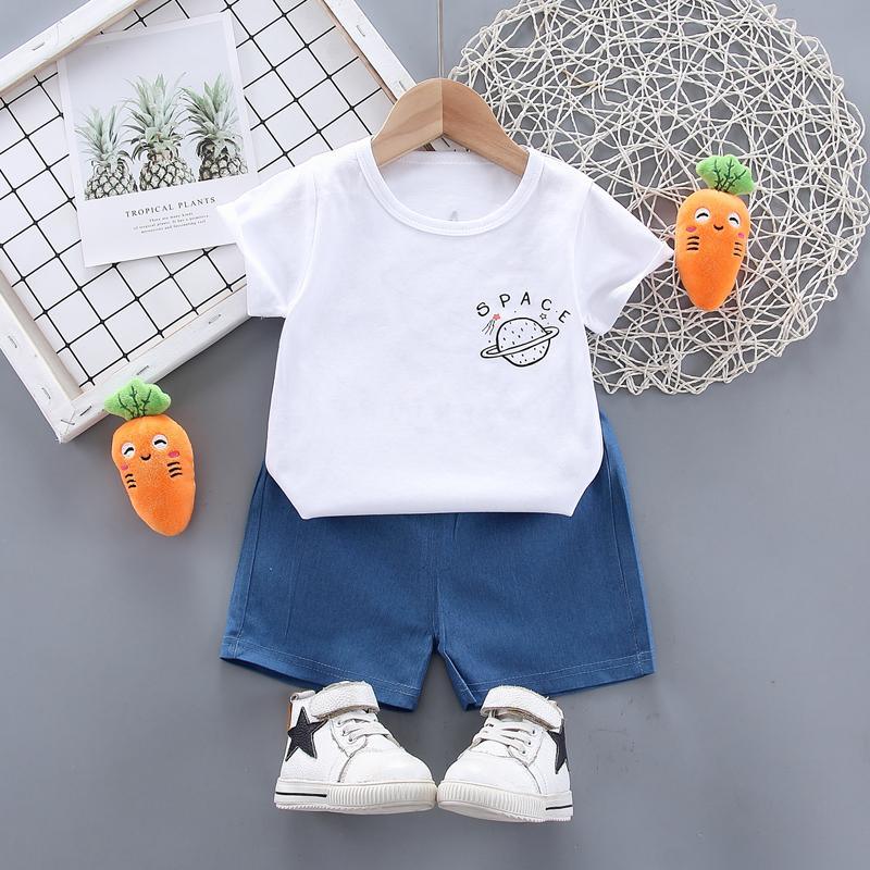 Toddler Boy Planet Print T-shirt & Shorts Children's Clothing - PrettyKid