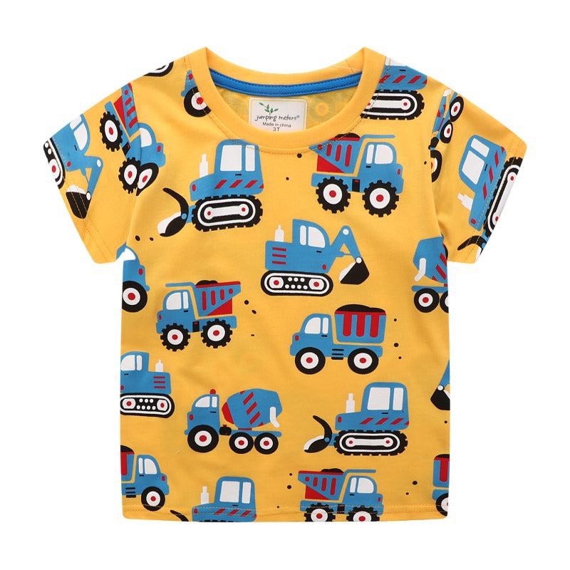 Boys Short Sleeve Car Print T-Shirt Toddler Tee Shirts Wholesale - PrettyKid