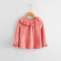 Velvet Long Sleeve Shirt for Toddler Girl - PrettyKid