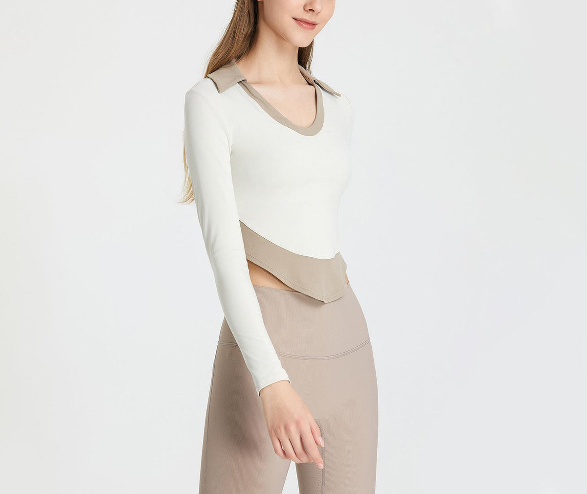 Yoga Suit Female Long-sleeved Lapel