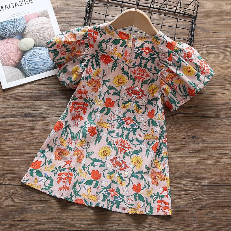 Toddler Girl Puff Sleeve Floral Dress Children's Clothing - PrettyKid
