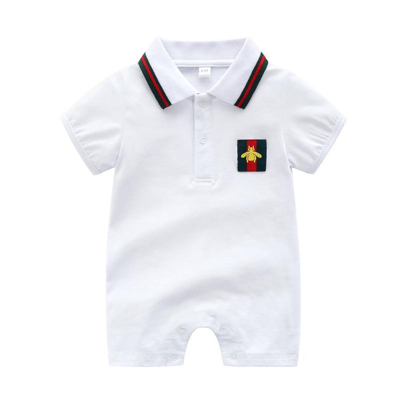 Baby Boy Solid Pattern Summer Bodysuit - PrettyKid