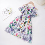Toddler Girl Floral Pattern Summer Dress Wholesale Children's Clothing - PrettyKid