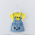 Cartoon Suspender Dress for Toddler Girl - PrettyKid