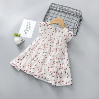 Toddler Girl Ruffle Sleeves Floral Chiffon Dress - PrettyKid