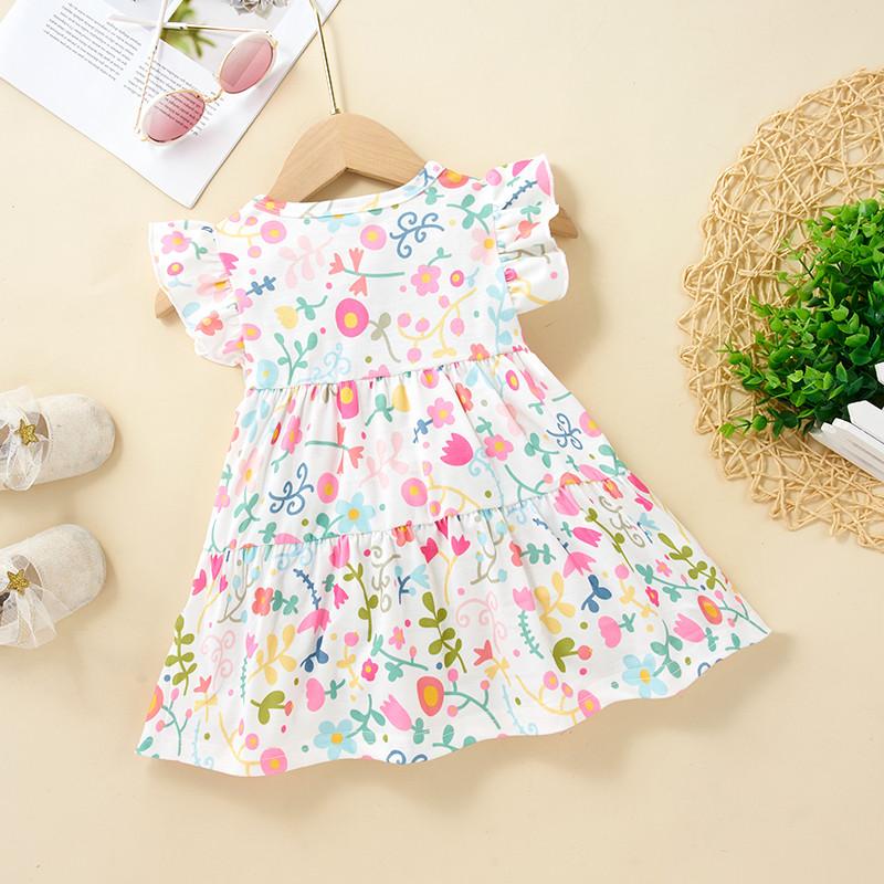 Baby Girl Ruffle Armhole Floral Dress - PrettyKid