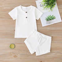 2-piece Solid T-shirt & Shorts for Baby - PrettyKid