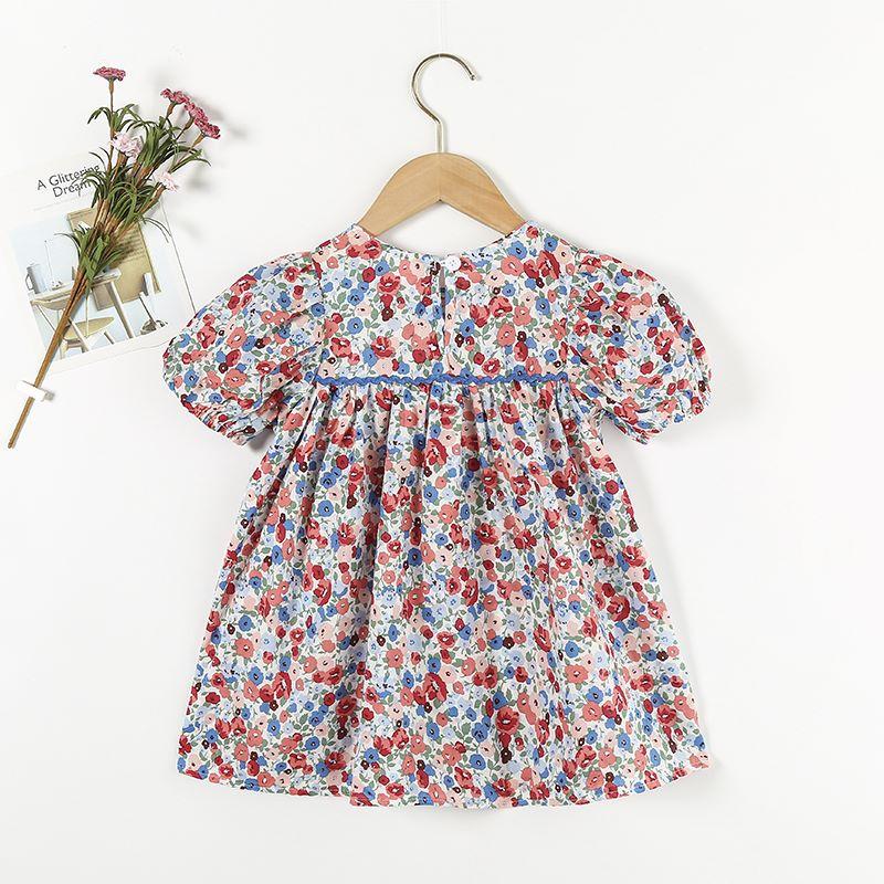 Toddler Girl Floral Print Puff Sleeve Dress - PrettyKid