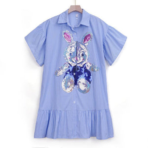 Sequined Bunny Maternity Shirt Women's Clothing - PrettyKid