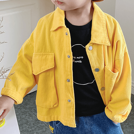 Toddler Kids Boys Girls Solid Color Casual Thin Denim Coat Children's Apparel Wholesale - PrettyKid