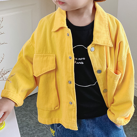 Toddler Kids Boys Girls Solid Color Casual Thin Denim Coat Children's Apparel Wholesale - PrettyKid