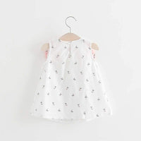 Baby Girl Bowknot Floral Print Dress - PrettyKid