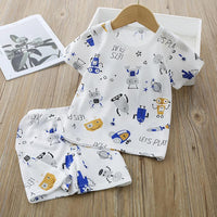 Grow Boy Rabbit Pattern Pajamas Sets - PrettyKid